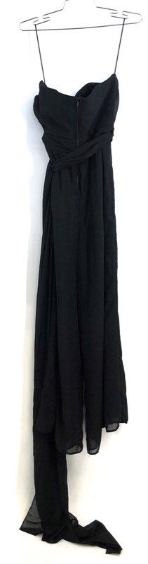 Birdy Grey Women's Black Pleated Bodice Spaghetti Strap Maxi Dress Sz S