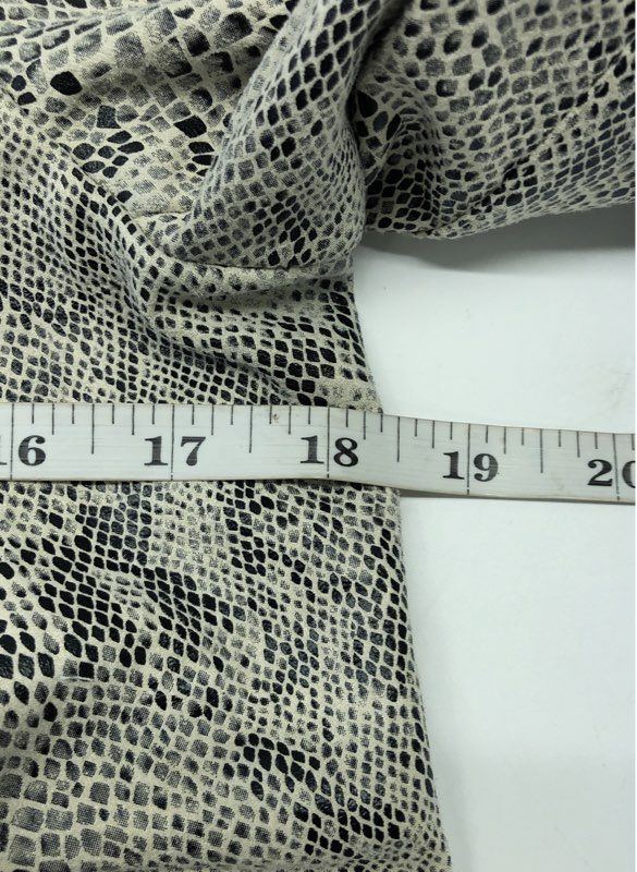 [BLANKNYC] Women's Gray Snakeskin Print Draped Open Front Jacket Size M