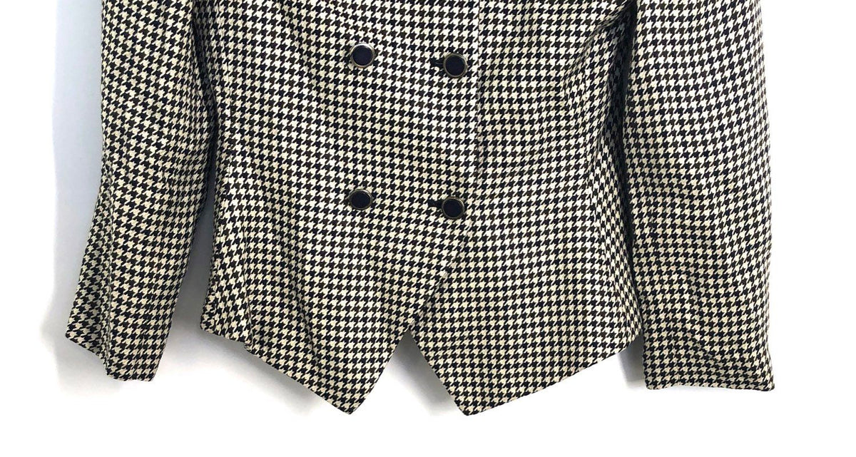 Stirling Cooper Women's Vintage 90s Houndstooth Double Breasted Blazer Sz 4P