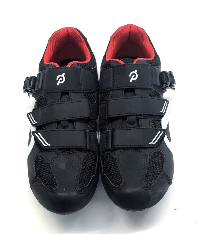 Peloton Original Cycling Shoes Black Red w/ Cleats Unisex Size EU 46 US 12