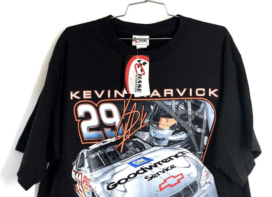 Vintage 2001 Kevin Harvick #29 NASCAR Rising Star T-Shirt Chase Authentics Sz L