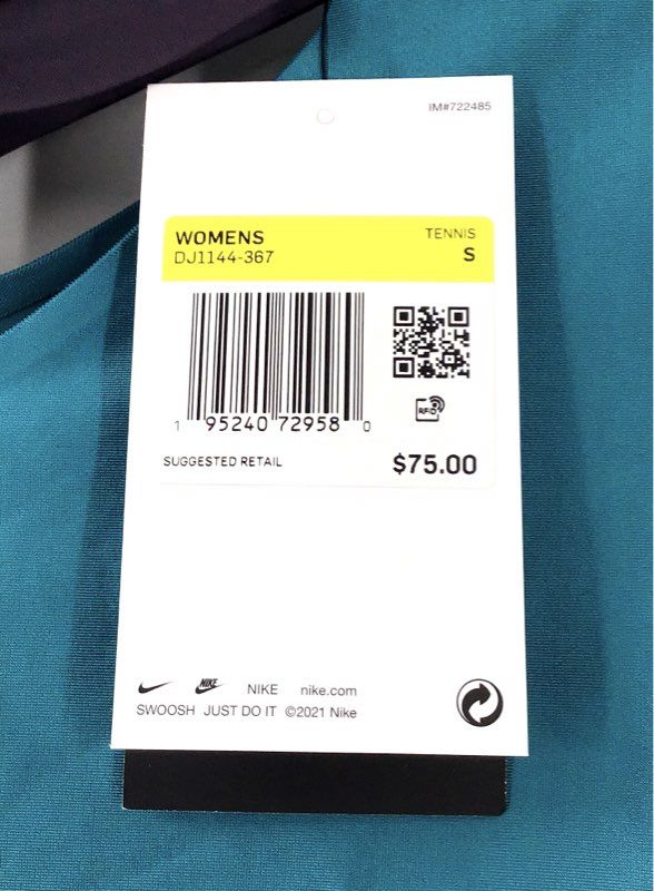 NWT NikeCourt Dri-FIT ADV Slam Tennis Bodysuit Obsidian Teal Women's Size S