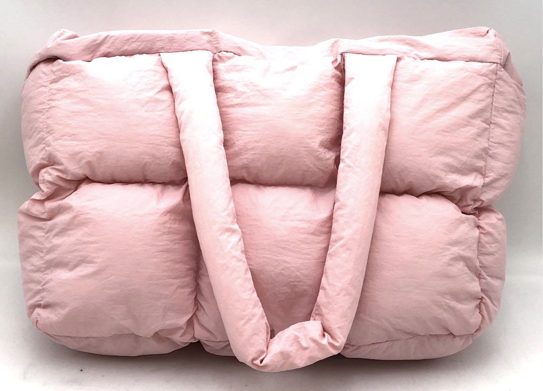 Lululemon Pink Quilted Puffer Tote Bag Large Handbag