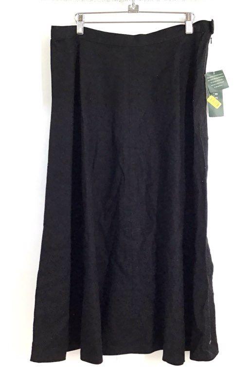 Lauren Ralph Lauren Women's Sevilla-F Skirt Black Linen Cotton Eyelet NWT 12