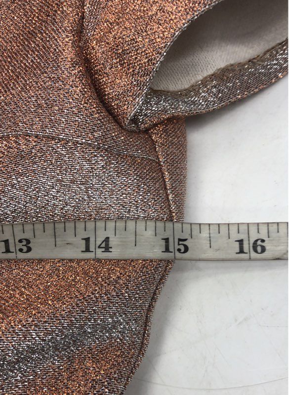 Express Women's Rose Gold Metallic V-Back Party Cocktail Dress Size 0