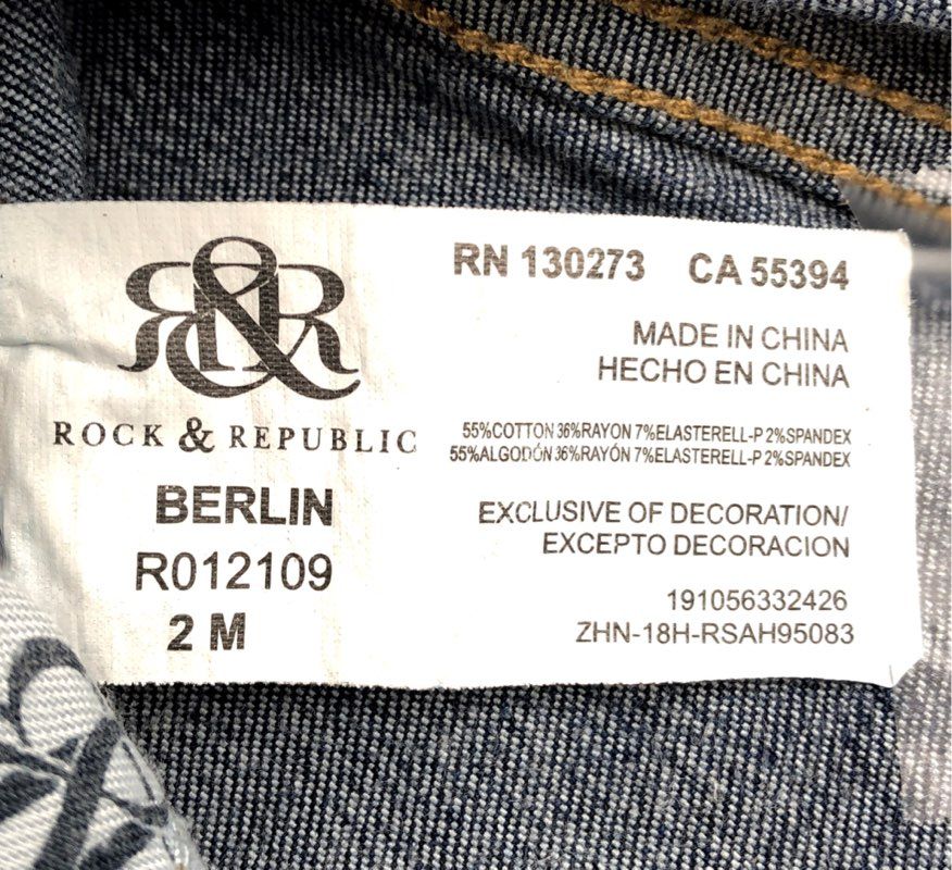 Rock &amp; Republic Women&#39;s Blue Berlin Denim Medium Wash Skinny Jeans - Size 2M