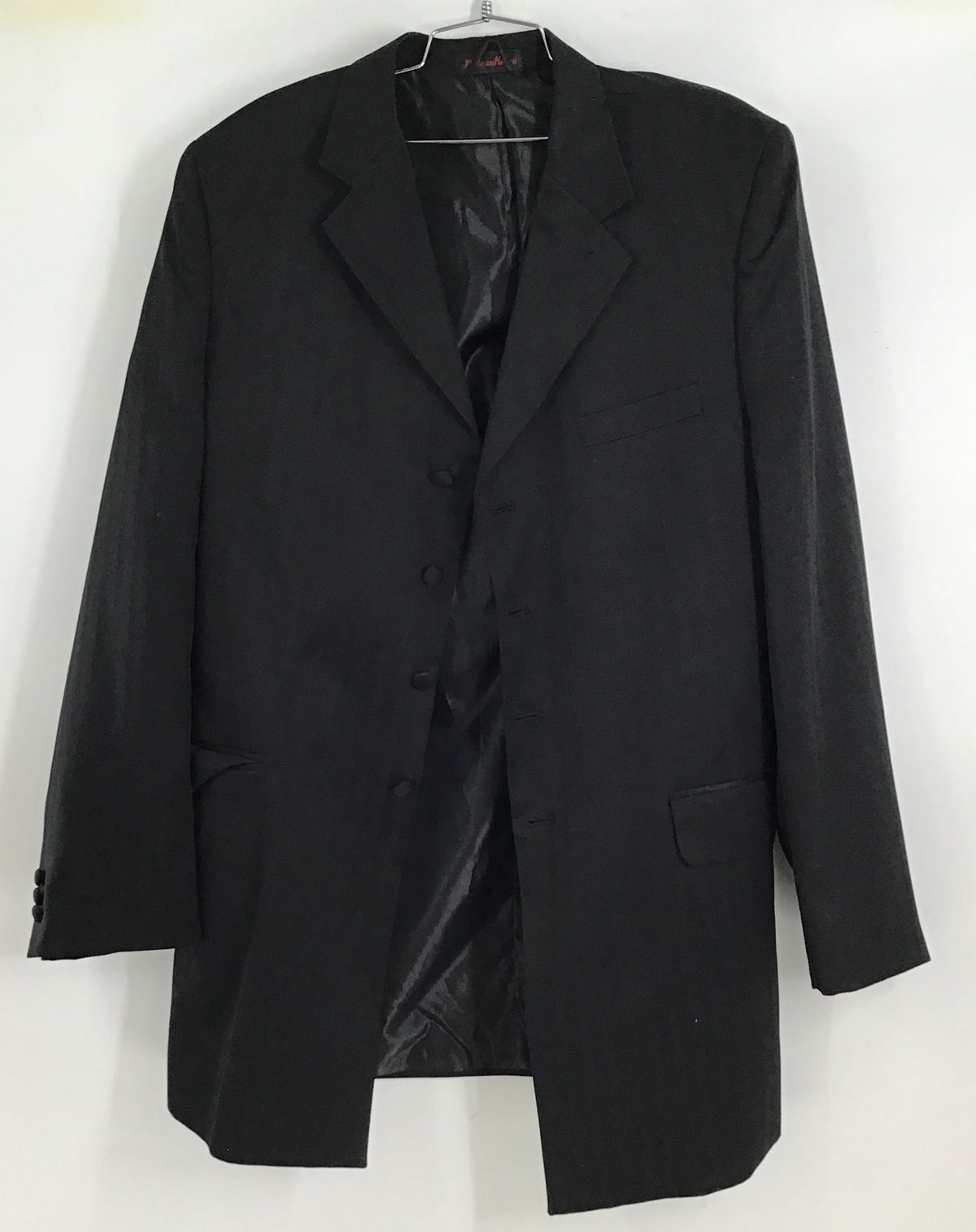 Luighi Balini Men&#39;s Black Notch Lapel Single-Breasted Blazer - Size 44L