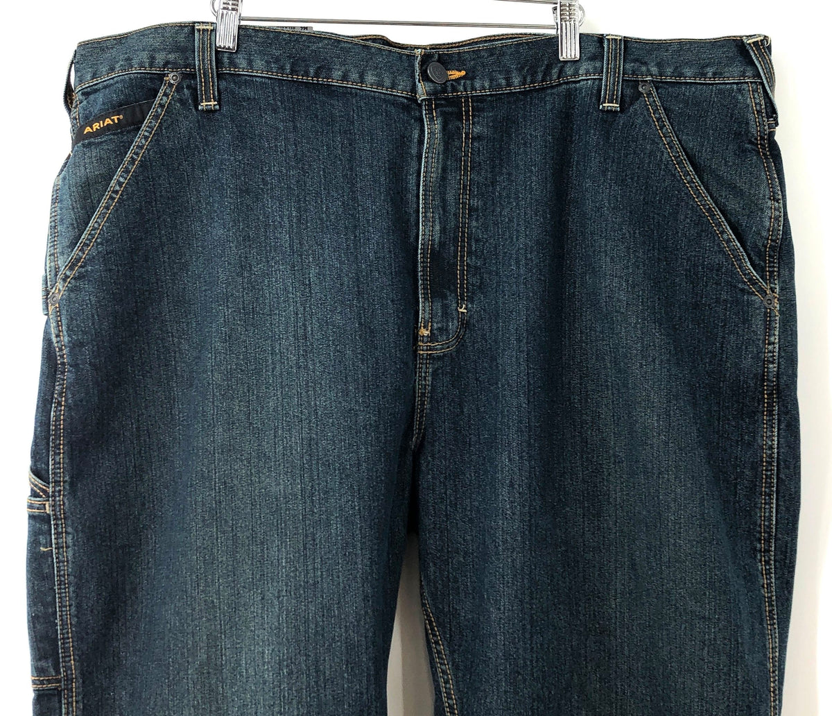 Ariat Men's Rebar M4 Relaxed Boot Cut Jeans DuraStretch Dark Wash 44x32 NWT