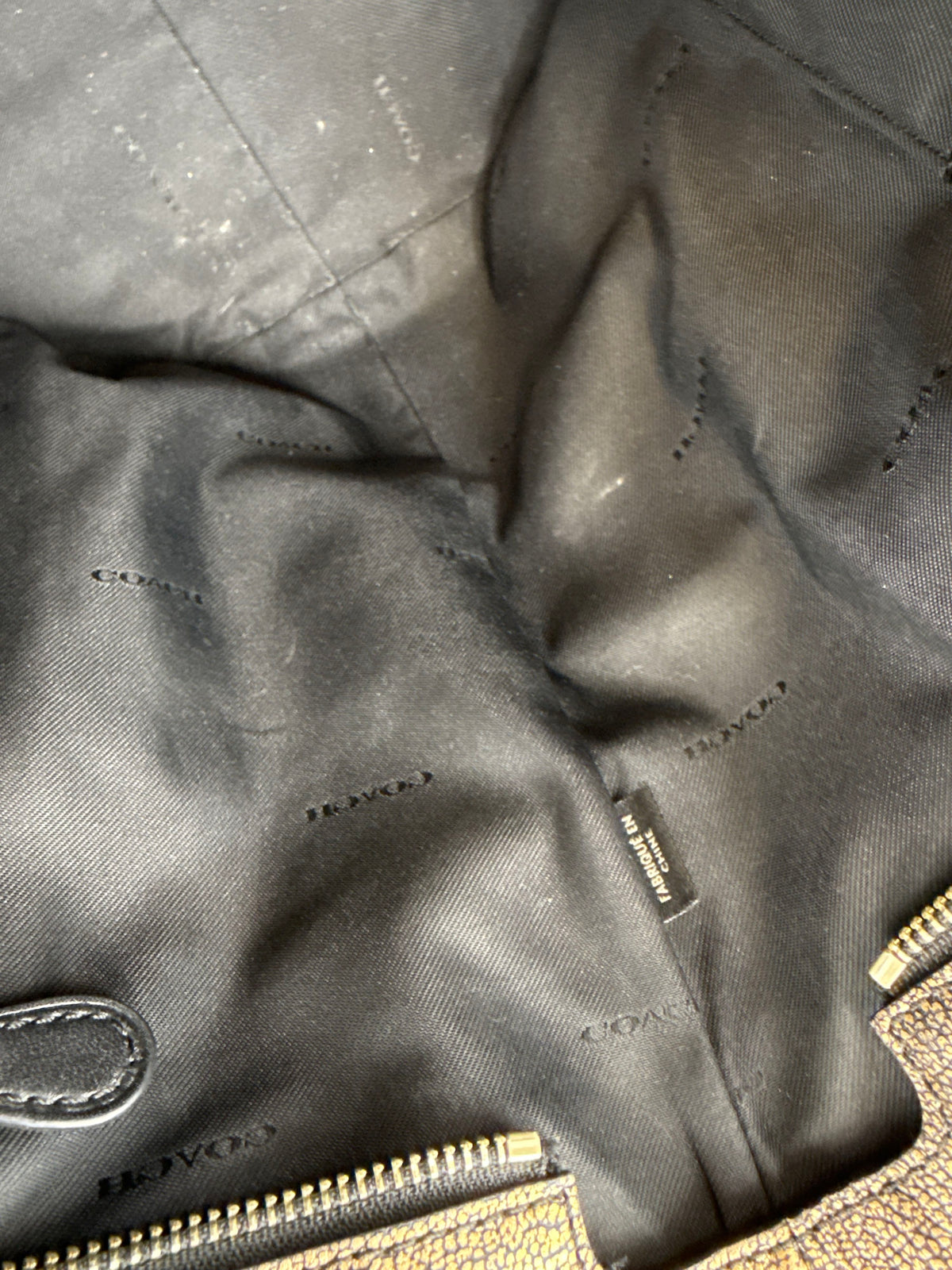 Coach Turnlock Metallic Gold Pebble Leather Tote Bag Purse COA