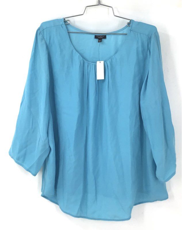 NWT Talbots Women's Blue Silk Blouse - Size 18WP