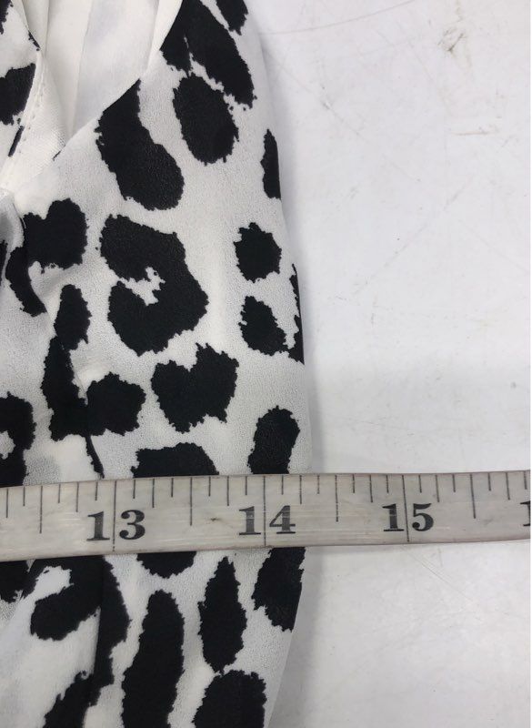 Express Women Leopard Print V-Neck Spaghetti Strap Wrap Dress White Black NWT XS