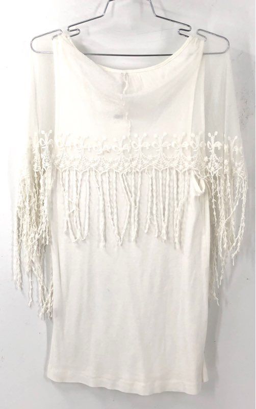 NWT XCVI Women's White Boho Mini Dress - Size M