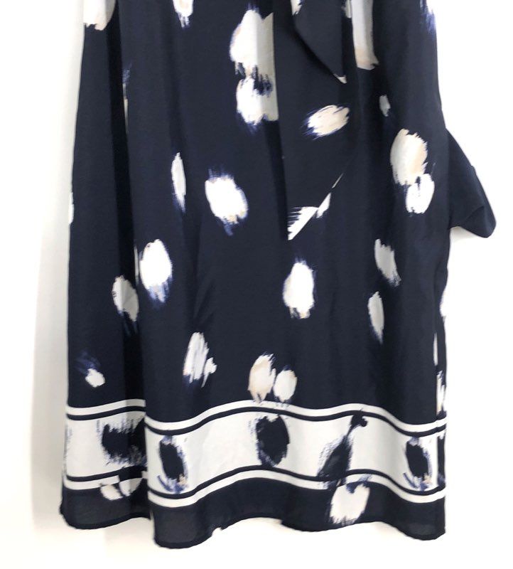 Banana Republic Women's Navy Abstract Tie Neck Sleeveless Dress NWT Sz XS