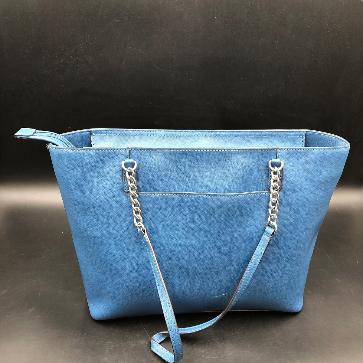 Michael Kors Slate Blue Leather 'Jet Set' Tote Bag (+COA)
