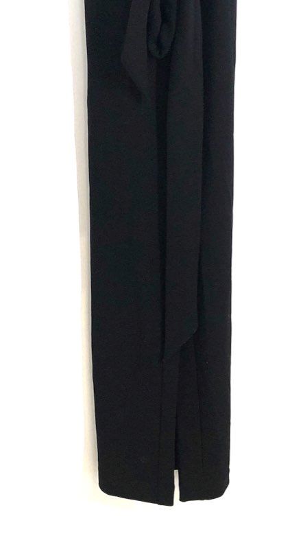 Ann Taylor Factory Women's Black Sleeveless V-Neck Tie Waist Jumpsuit Sz 0