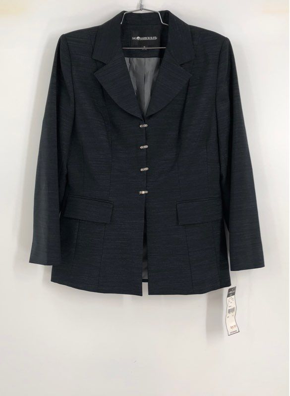 NWT Sag Harbor Women&#39;s Black Notch Lapel Single-Breasted Blazer - Size 10