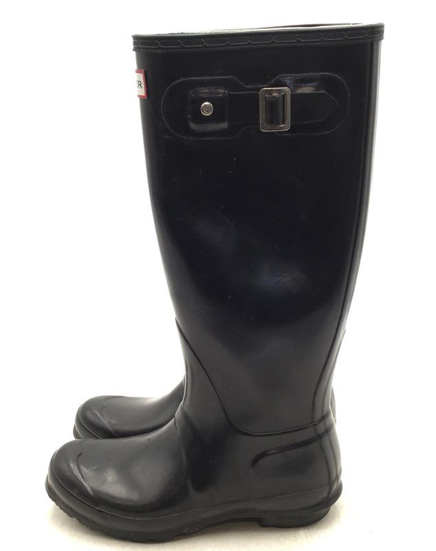 Hunter Women&#39;s Original Gloss W23616 Black Rain Boots - Size 7