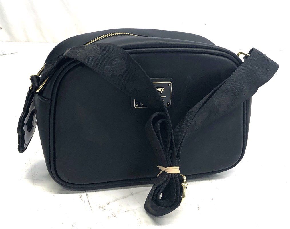 Disney Loungefly Black Mickey Mouse Red Logo Crossbody Bag Gold Hardware