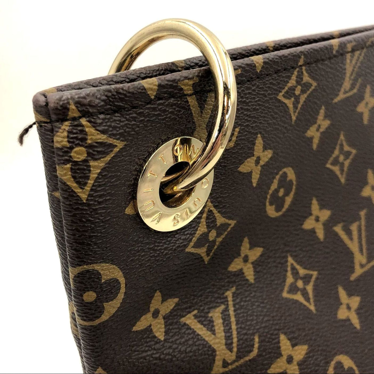 Louis Vuitton Inspired Brown LV Monogram Print Coated Canvas Shoulder Bag
