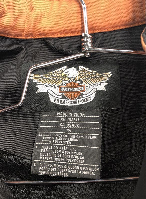 Vintage Y2K Harley-Davidson Embroidered Spellout Racing Jacket Sz 1W