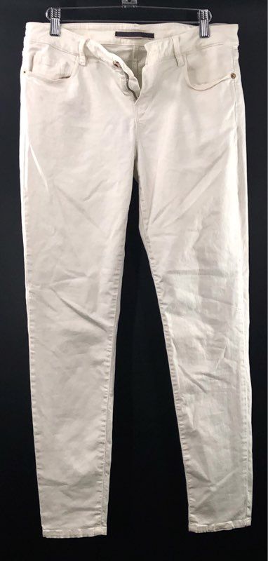 Massimo Dutti Women's White Skinny Fit Stretch Denim Jeans Pants Sz 10