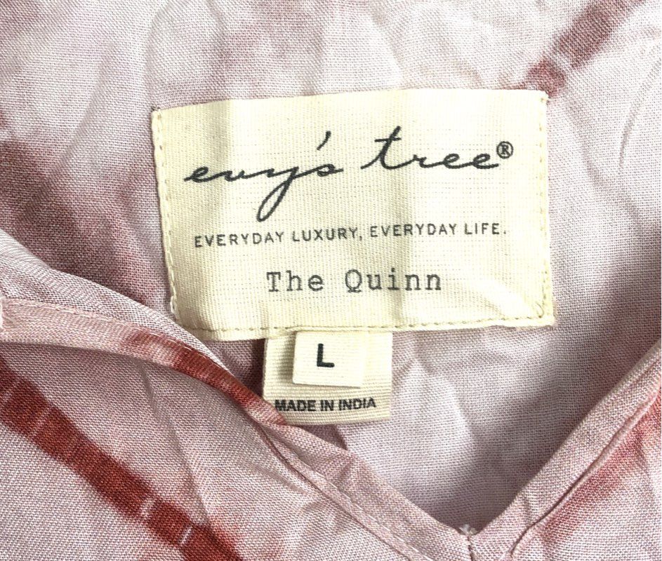 Evy's Tree Women's The Quinn Tiered Dress Red White Tie Dye Diamond Sz L