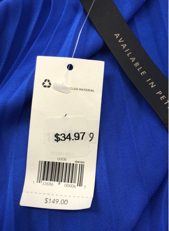 Banana Republic Women's Pleated Colorblock Midi Dress Blue Black NWT Size 6
