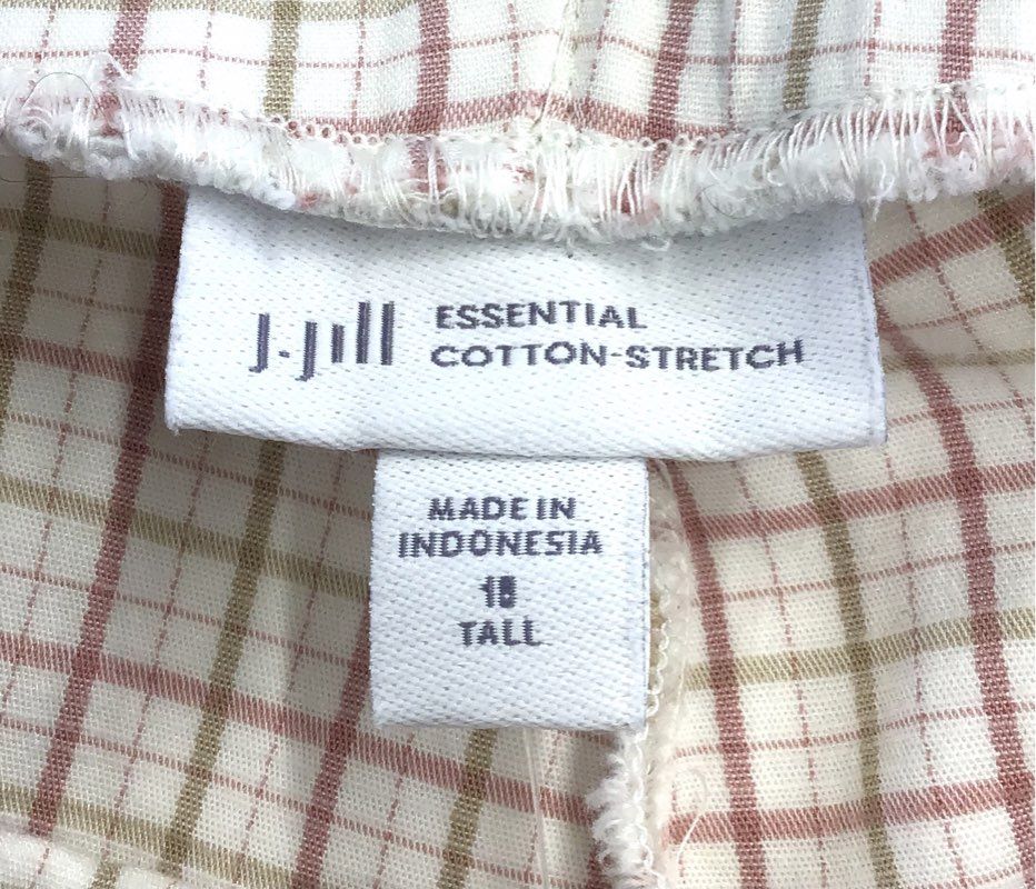 NWT J.Jill Women's Multicolor Plaid Trouser Pant - Size 18T