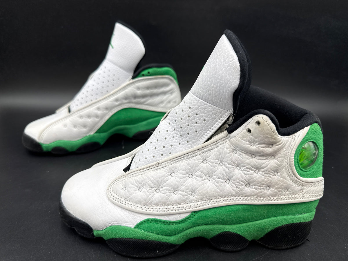Nike Air Jordan 13 Retro Lucky Green White Black Size 5Y COA