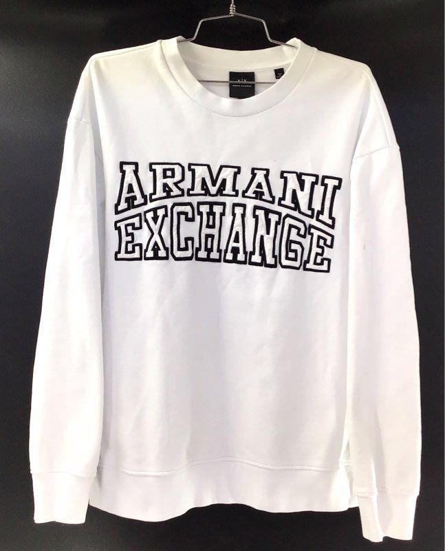 Armani Exchange Men&#39;s White Sweatshirt - Size Large