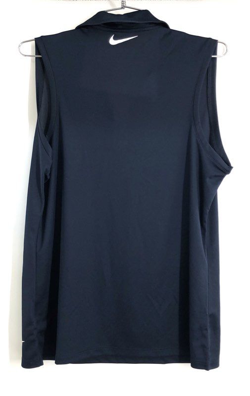 Nike Women's Navy Dri-FIT Sleeveless Golf Polo Shirt DH2312-451 NWT Sz L