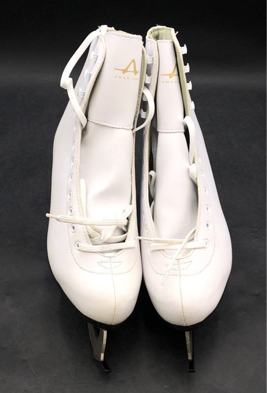 American Athletic Figure Ice Skates White Size US 10 EUR 43 With Blade Guards