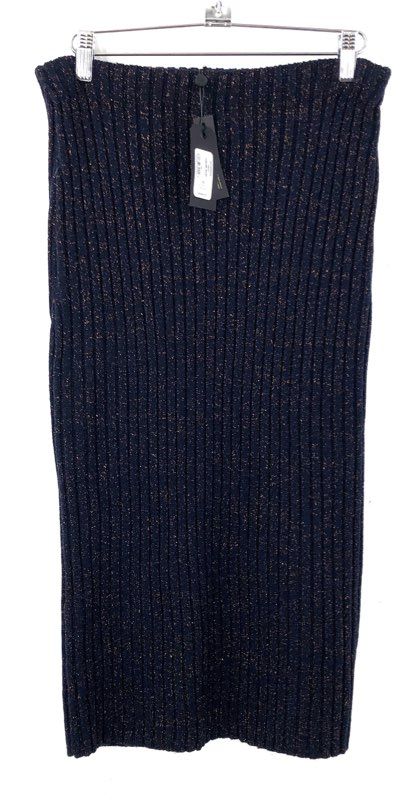 rag & bone Women's Jubilee Skirt Navy Metallic Ribbed Knit NWT Sz XS
