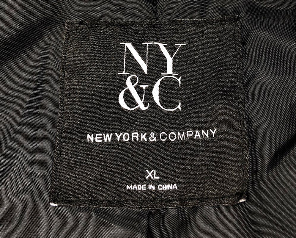 New York & Company Women's Black Quilted Faux Leather Moto Jacket Sz XL