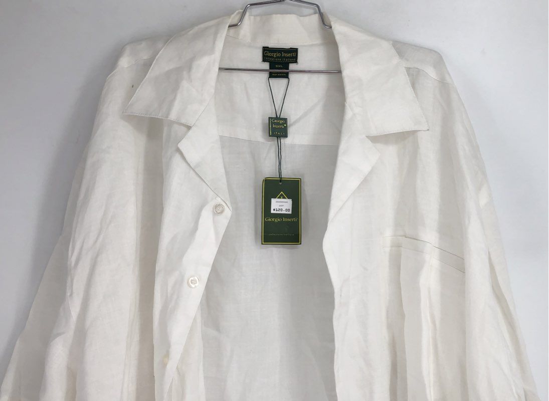 NWT Giorgio Inserti Women's White Shirt Dress - Size 5XL
