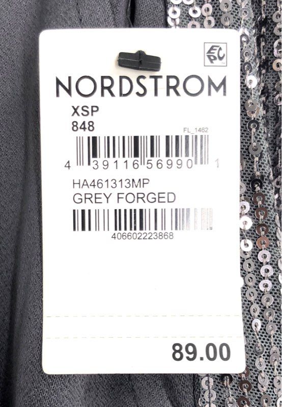 Halogen Women's Gray Forged Sequin Side Stripe Jogger Pants NWT Sz XSP
