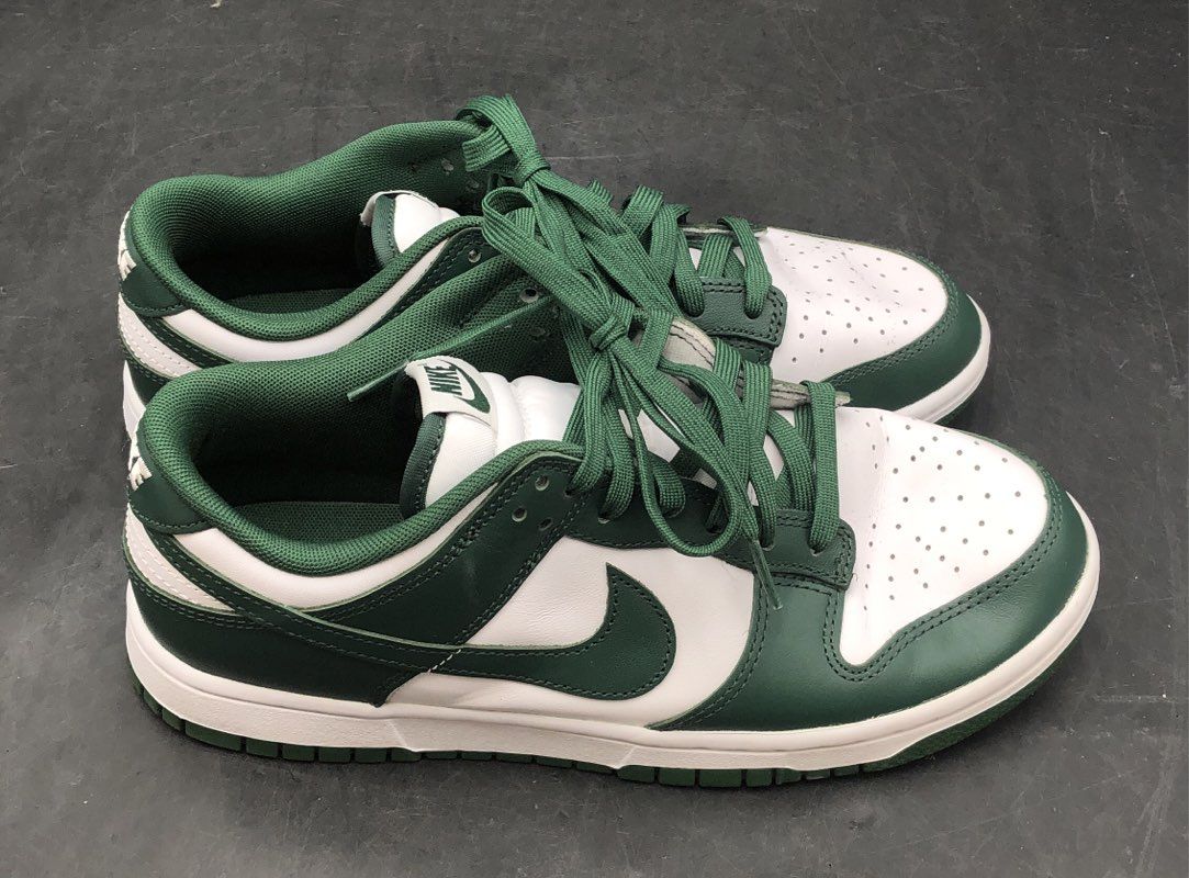 Nike Dunk Low Michigan State Team Green White Sneakers Size 8.5