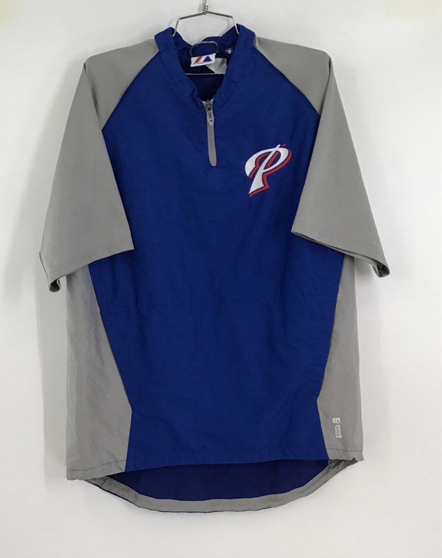 Majestic Men&#39;s Blue Philadelphia Phillies Baseball Jersey - Size Measured