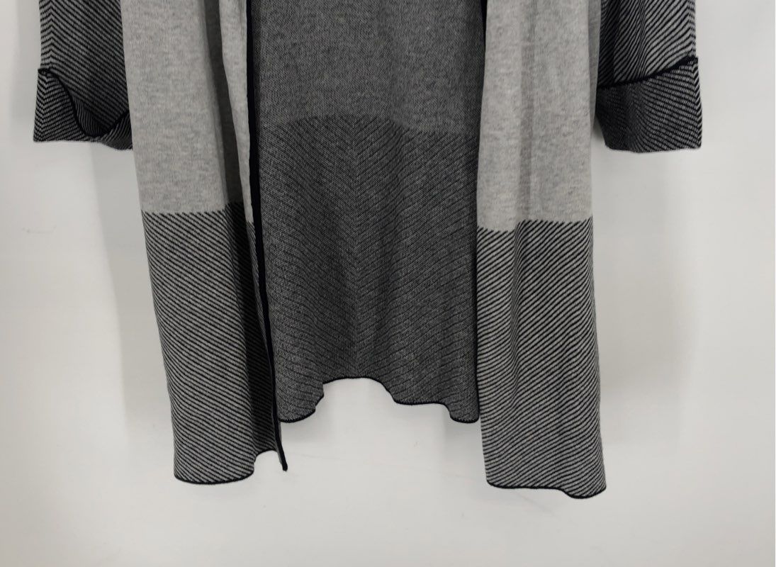 NWT Kasper Women's Black Gray Heather Cardigan Sweater - Size 1X