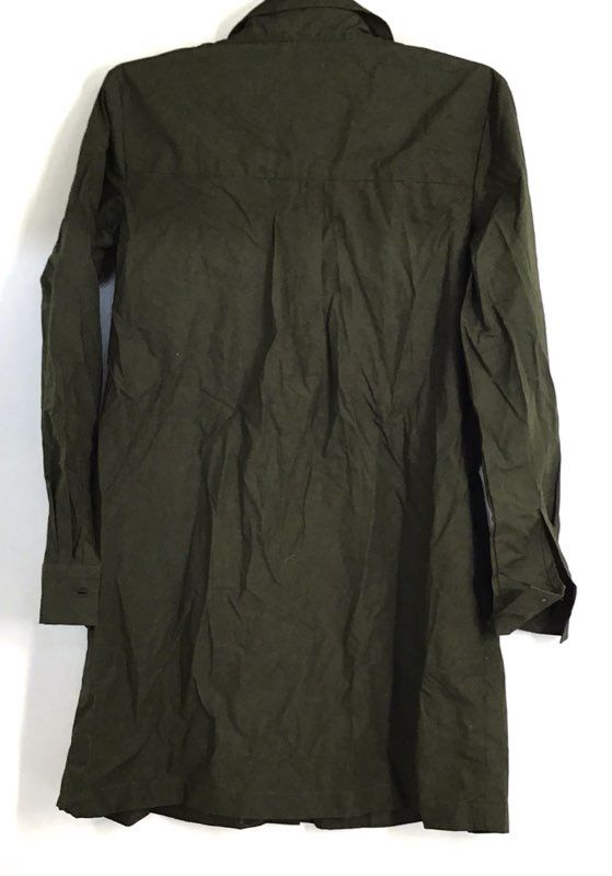Banana Republic Women's Olive Green Pleated Waist Cotton Shirt Dress Sz XS NWT