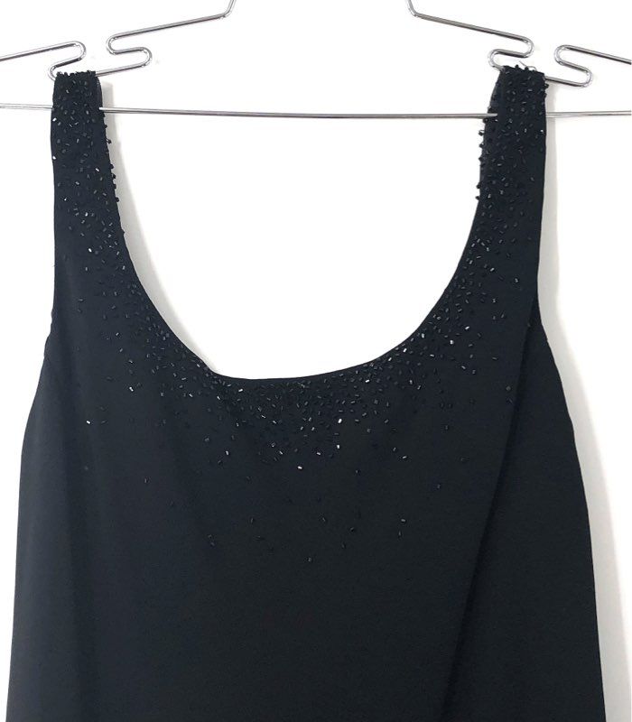 Vintage Jones New York Women's Louvre II Black Beaded Scoop Neck Dress NWT Sz 10
