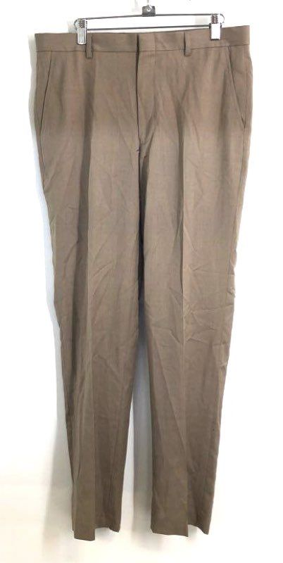 Jos. A. Bank Men's Traveler Pants Tan Brown 100% Wool Tailored Fit NWT 32x32