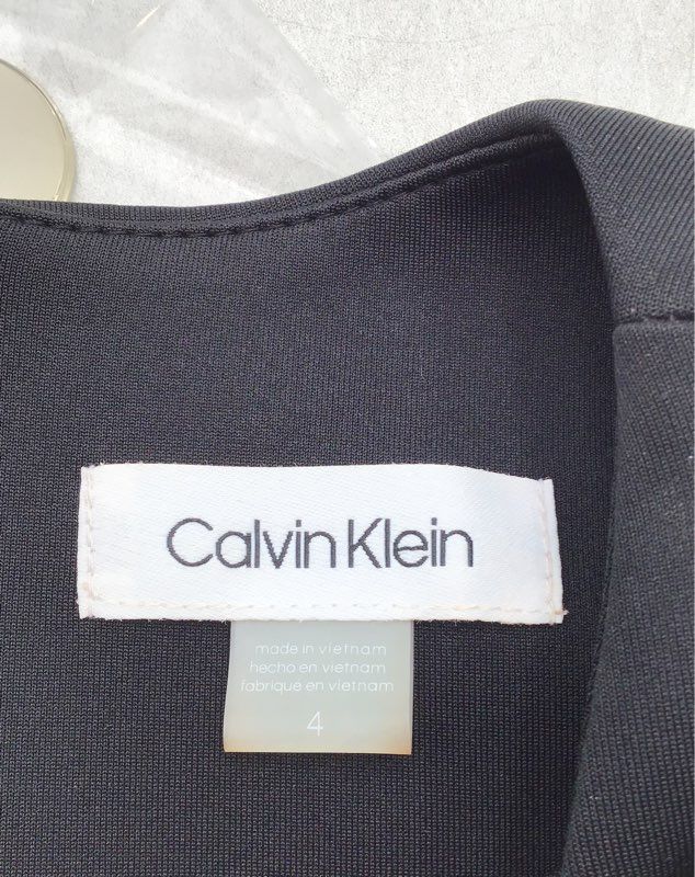 NWT Calvin Klein Women&#39;s Black Sleeveless Fit &amp; Flare Dress - Size 4