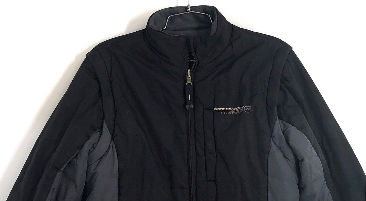 Free Country Men's Black Gray FCXtreme FCX90 Insulated Puffer Jacket Sz M