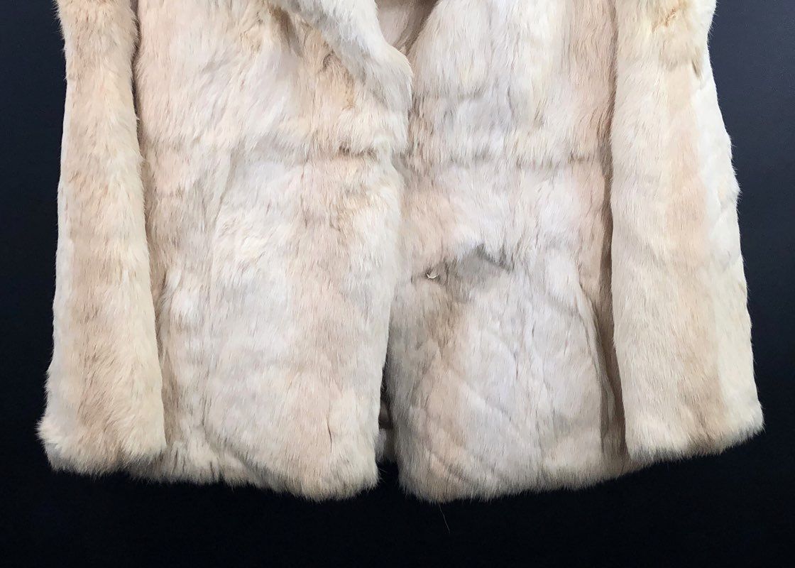 Vintage 80s Split End Ltd Real Rabbit Fur Jacket Made in Hong Kong Sz M