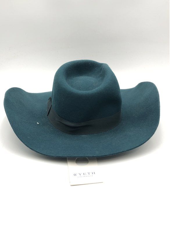 Wyeth Women's Adrian Felt Hat Teal Green 100% Wool Wide Brim Fedora Sz M NWT