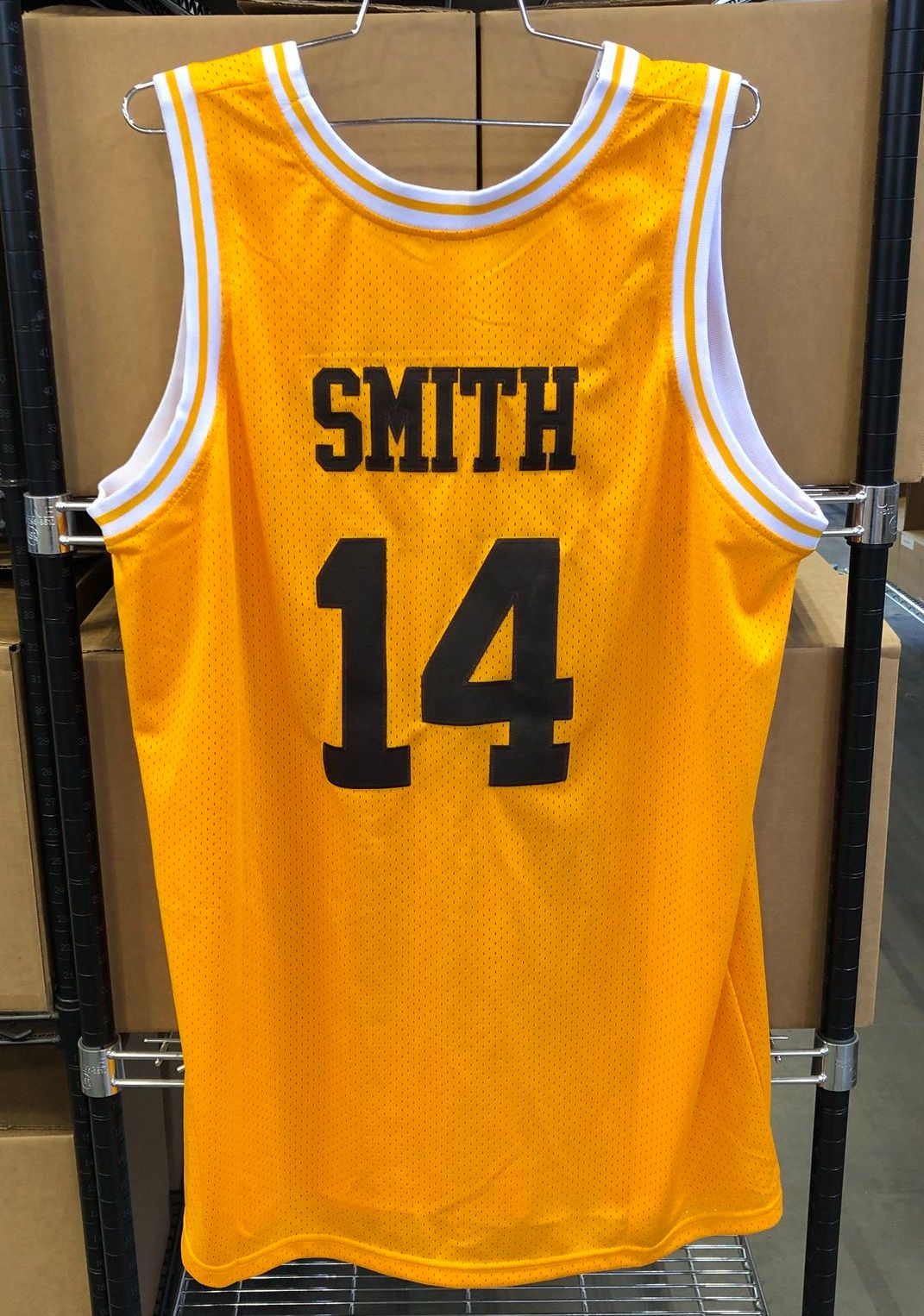 Bel-Air Academy Smith #14 Men's Orange/Black/White Basketball Jersey - Size XXL