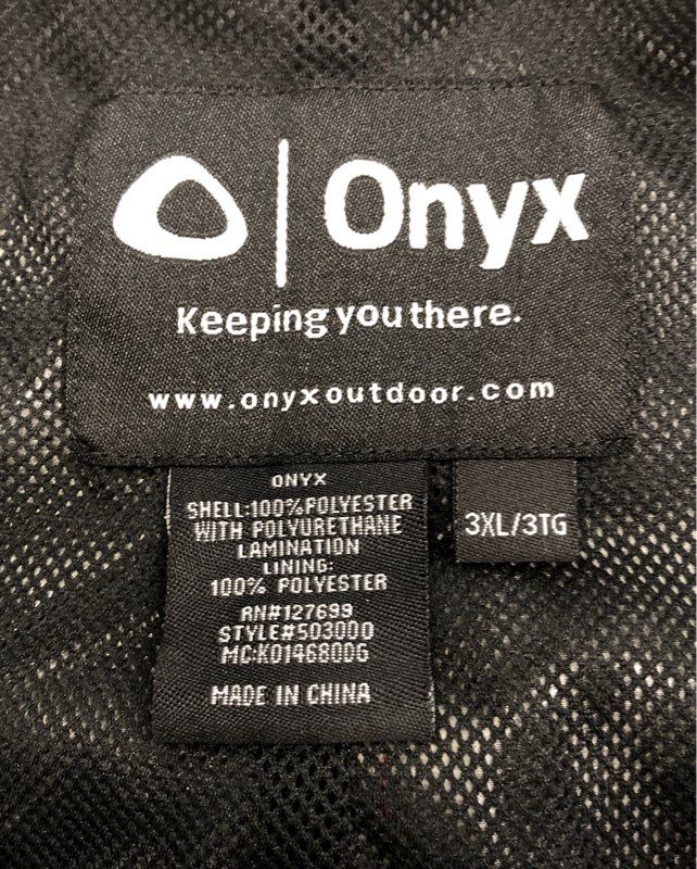 Onyx Men's Gray Essentials Waterproof Windproof Mesh Lined Rain Pants NWT Sz 3XL