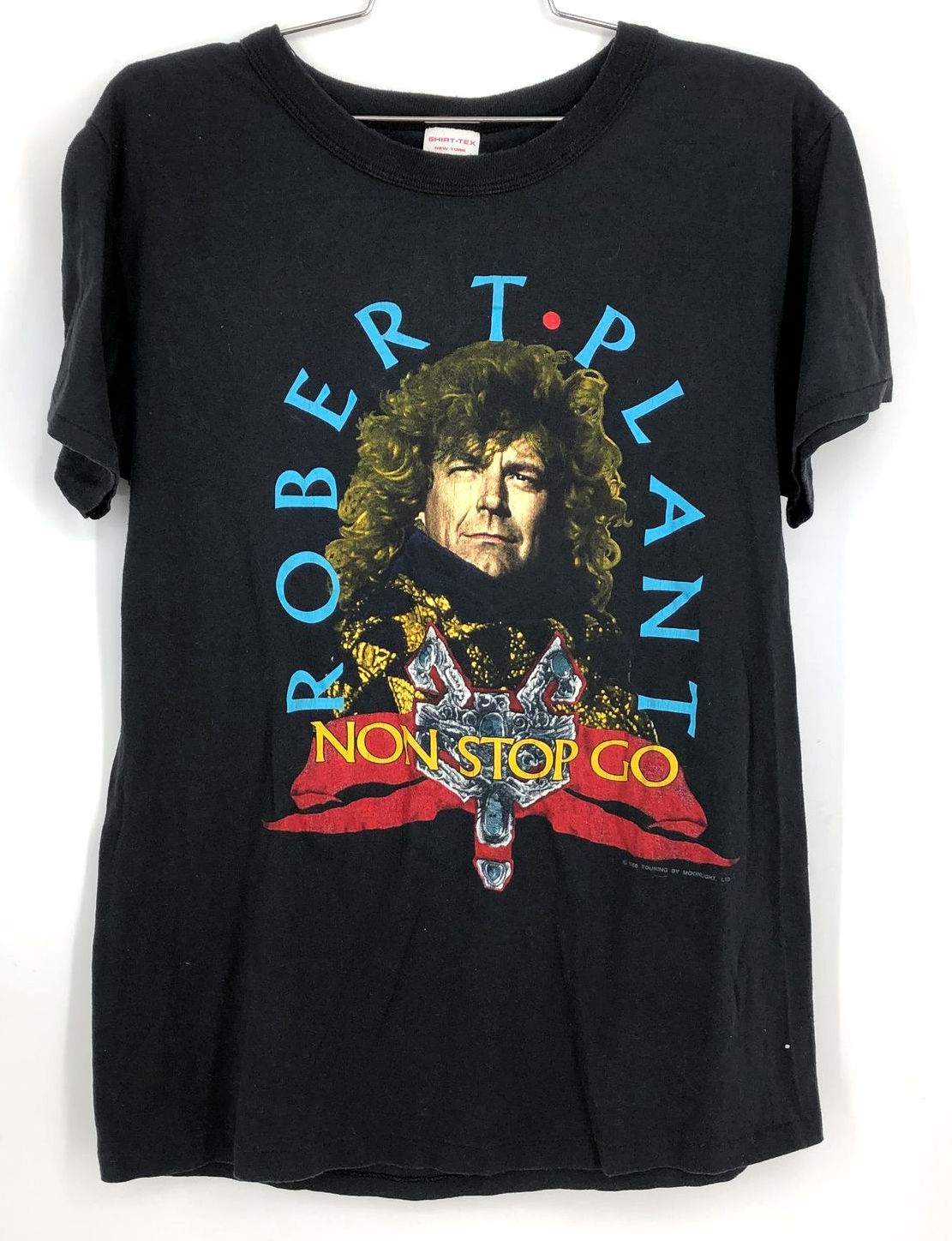 LOT of 2 Vintage 1988 Robert Plant &quot;Non Stop Go&quot; Tour Band T-Shirts - L &amp; XL