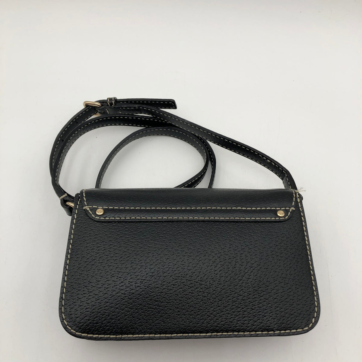 Kate Spade Black Leather Lena Mini Flap Crossbody Bag Gold Hardware COA
